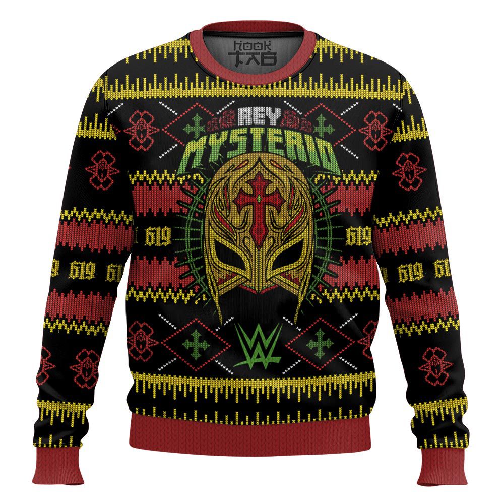 Hooktab Rey Mysterio WWE Ugly Christmas Sweater Hooktab Rey Mysterio WWE Ugly Christmas Sweater