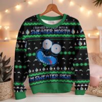 Hooktab Rick And Morty I Turned Myself Into A Sweater Morty Ugly Christmas Sweater