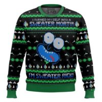 Hooktab Rick And Morty I Turned Myself Into A Sweater Morty Ugly Christmas Sweater