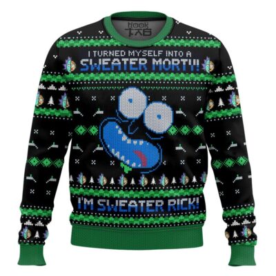 Rick And Morty I Turned Myself Into A Sweater Morty Ugly Christmas Sweater
