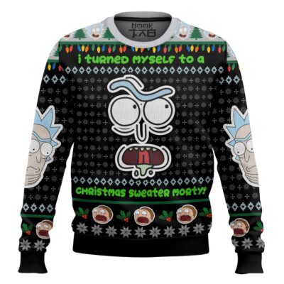 Rick And Morty I Turned Myself Into A Sweater Rick Ugly Christmas Sweater