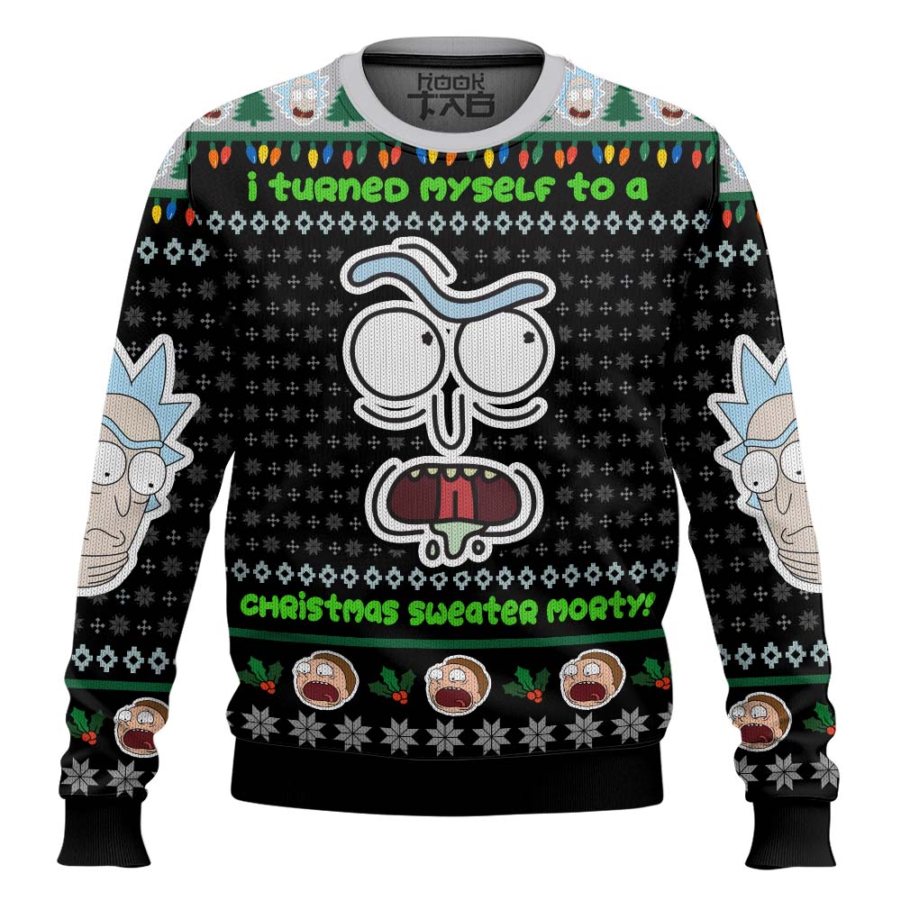 Hooktab Rick And Morty I Turned Myself Into A Sweater Rick Ugly Christmas Sweater Hooktab Rick And Morty I Turned Myself Into A Sweater Rick Ugly Christmas Sweater