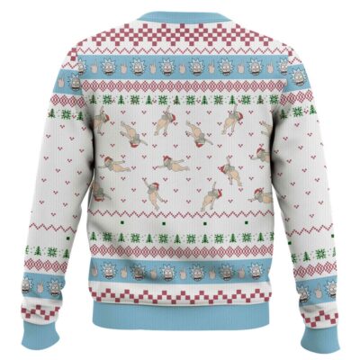 Hooktab Rick And Morty In Mushroom Tripping Ugly Christmas Sweater