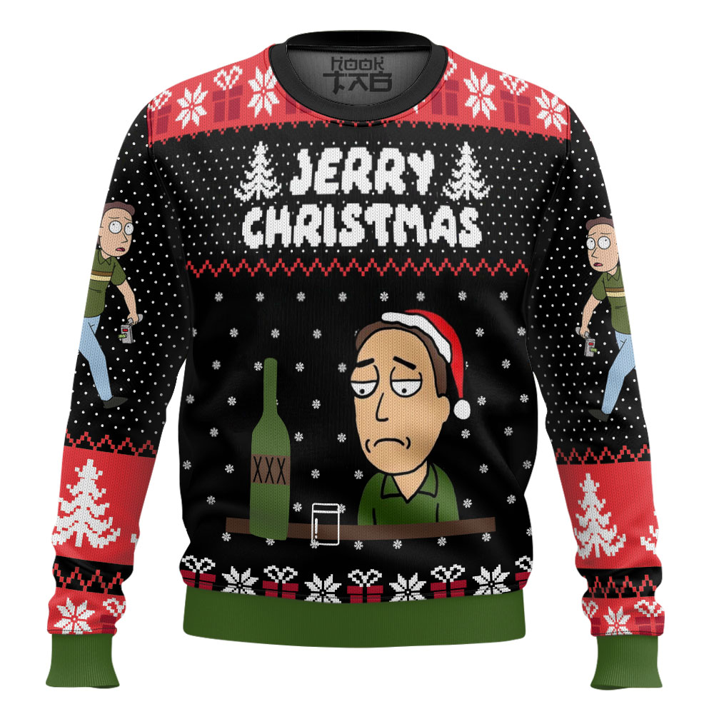 Hooktab Rick And Morty Jerry Christmas Ugly Christmas Sweater Hooktab Rick And Morty Jerry Christmas Ugly Christmas Sweater