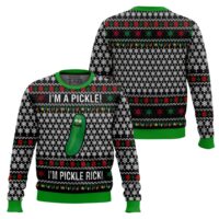 Hooktab Rick And Morty Pickle Rick Ugly Christmas Sweater