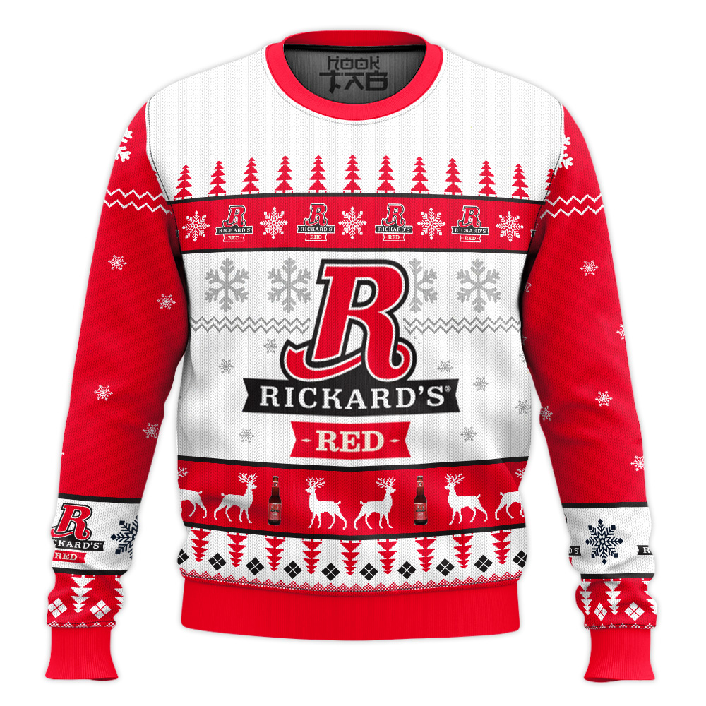 Hooktab Rickards Red Beer Ugly Christmas Sweater Hooktab Rickards Red Beer Ugly Christmas Sweater