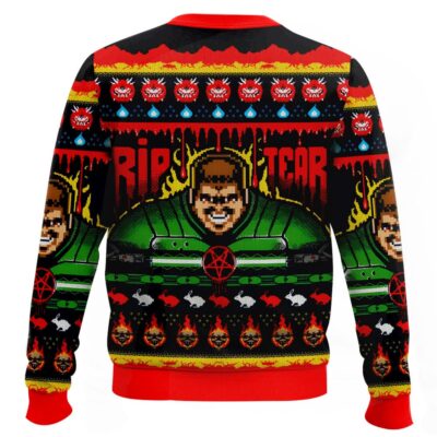 Hooktab Rip And Tear Doom Ugly Christmas Sweater