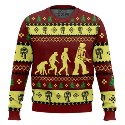 Robot Evolution Sheldon Cooper The Big Bang Theory Ugly Christmas Sweater