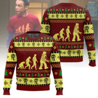 Hooktab Robot Evolution Sheldon Cooper The Big Bang Theory Ugly Christmas Sweater