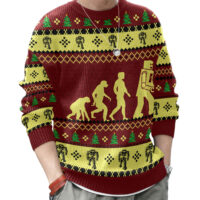 Hooktab Robot Evolution Sheldon Cooper The Big Bang Theory Ugly Christmas Sweater