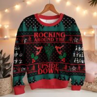 Hooktab Rocking Around The Upside Down Stranger Things Ugly Christmas Sweater