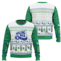 Hooktab Rolling Rock Beer Ugly Christmas Sweater