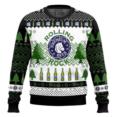 Rolling Rock Premium Beer Ugly Christmas Sweater