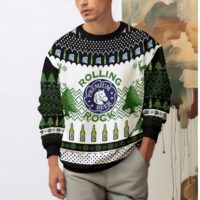 Hooktab Rolling Rock Premium Beer Ugly Christmas Sweater