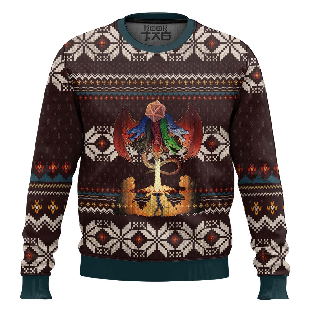 Hooktab RPG Dungeons & Dragons Ugly Christmas Sweater Hooktab RPG Dungeons & Dragons Ugly Christmas Sweater