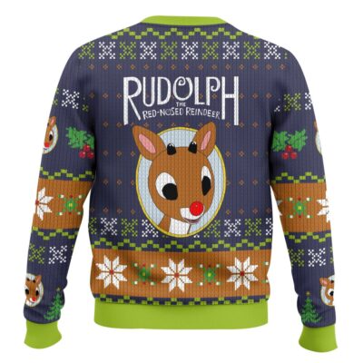 Hooktab Rudolph The Red-nosed Reindeer Ugly Christmas Sweater