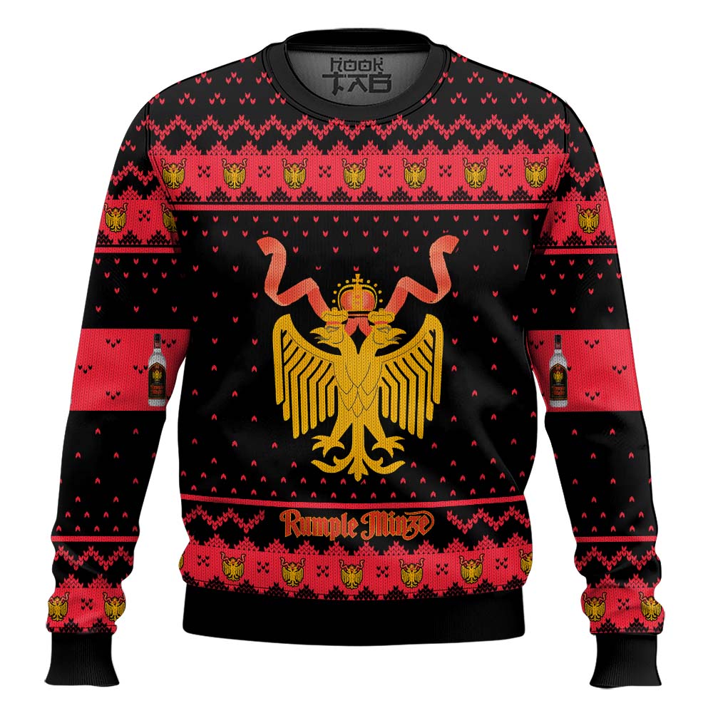 Hooktab Rumple Minze Peppermint Liquor Ugly Christmas Sweater Hooktab Rumple Minze Peppermint Liquor Ugly Christmas Sweater