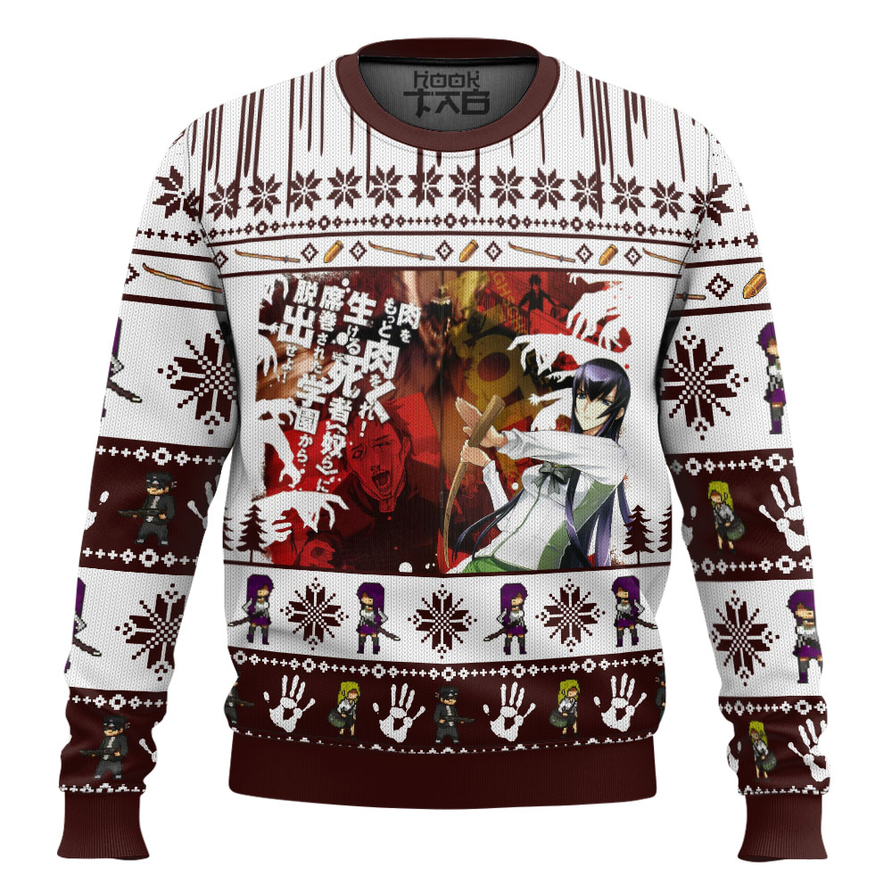 Hooktab Saeko Busujima Highschool Of The Dead Ugly Christmas Sweater Hooktab Saeko Busujima Highschool Of The Dead Ugly Christmas Sweater