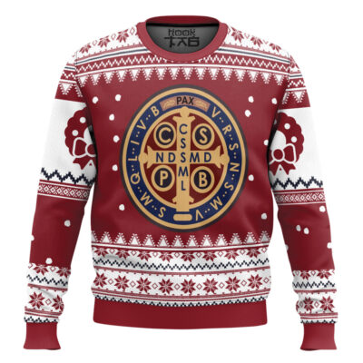 Saint Benedict Medal Ugly Christmas Sweater