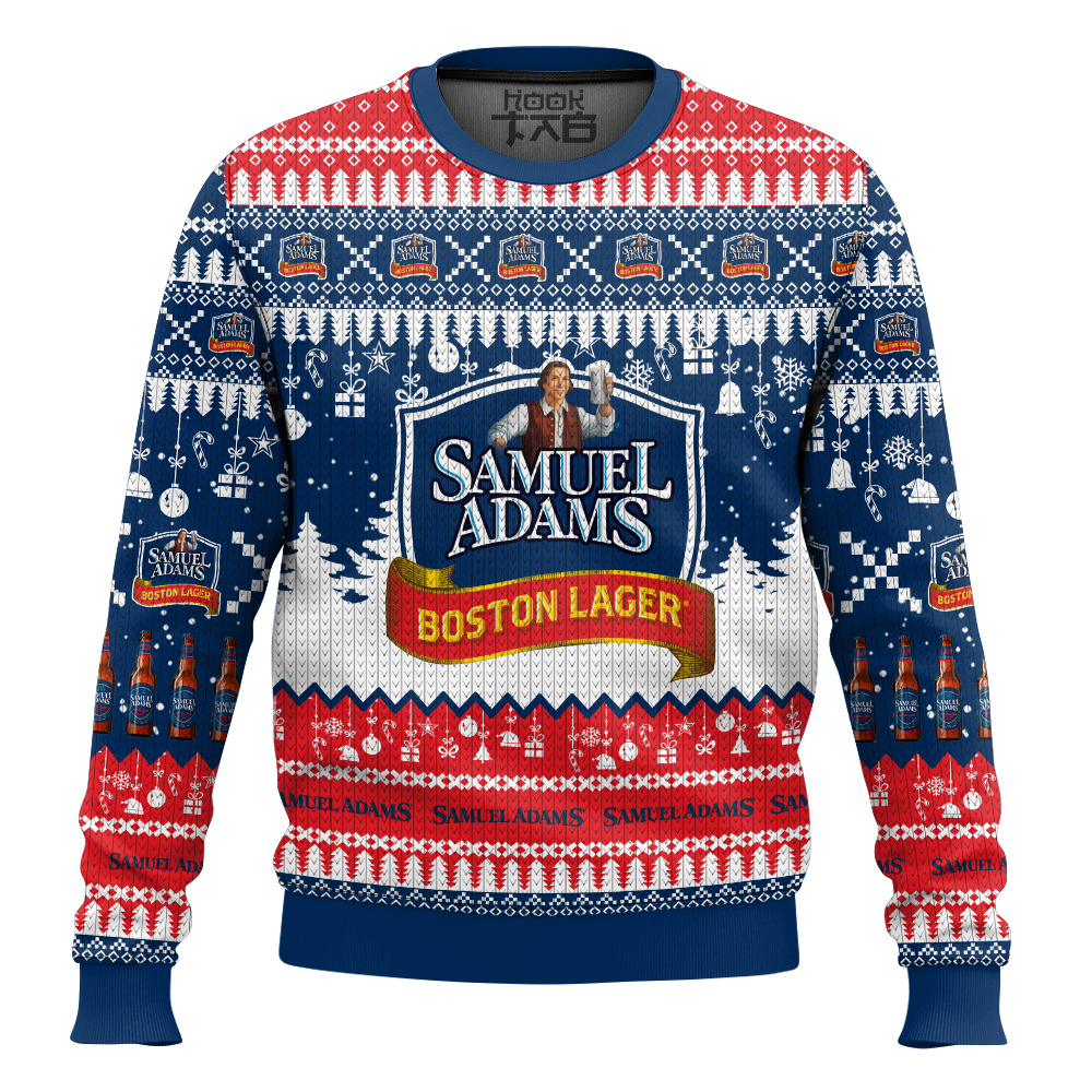 Hooktab Samuel Adams Boston Lager Ugly Christmas Sweater Hooktab Samuel Adams Boston Lager Ugly Christmas Sweater
