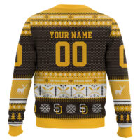 Hooktab San Diego Padres - Custom Name And Number Ugly Sweater