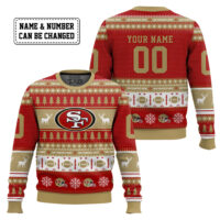 Hooktab San Francisco 49ers - Custom Name And Number Ugly Sweater