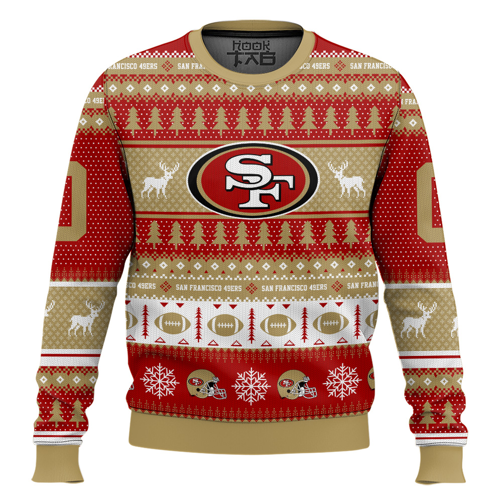 Hooktab San Francisco 49ers - Custom Name And Number Ugly Sweater Hooktab San Francisco 49ers - Custom Name And Number Ugly Sweater