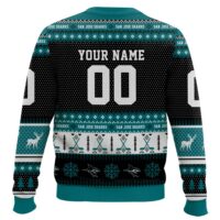 Hooktab San Jose Sharks - Custom Name And Number Ugly Sweater