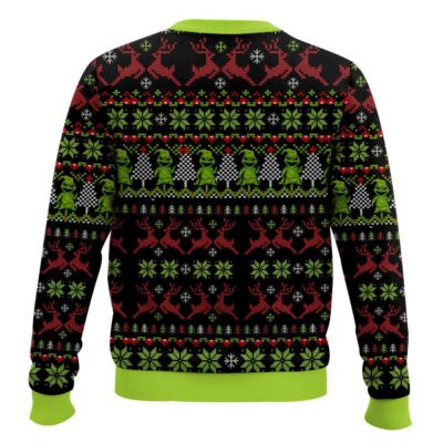 Hooktab Sandy Claws Jack Skellington Ugly Christmas Sweater
