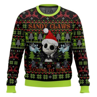Sandy Claws Jack Skellington Ugly Christmas Sweater
