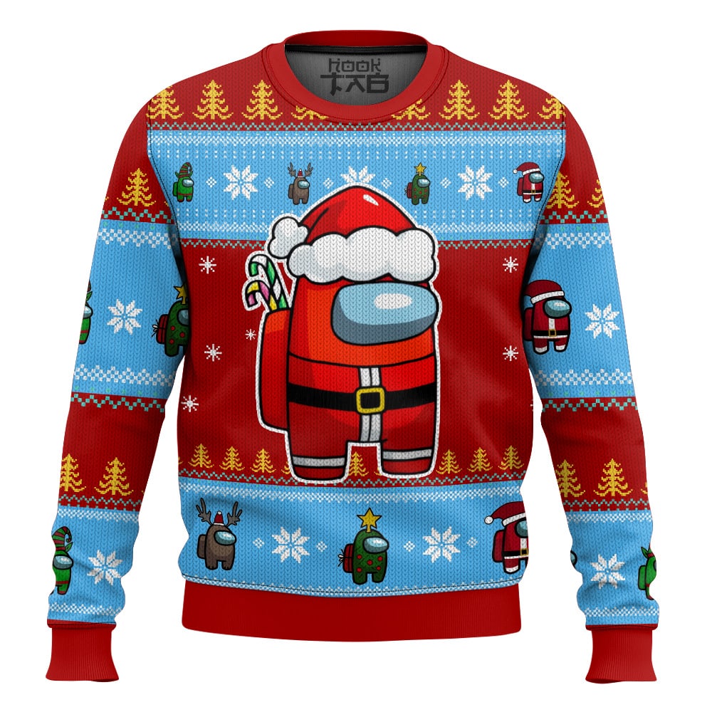Hooktab Santa Among Us Ugly Christmas Sweater Hooktab Santa Among Us Ugly Christmas Sweater