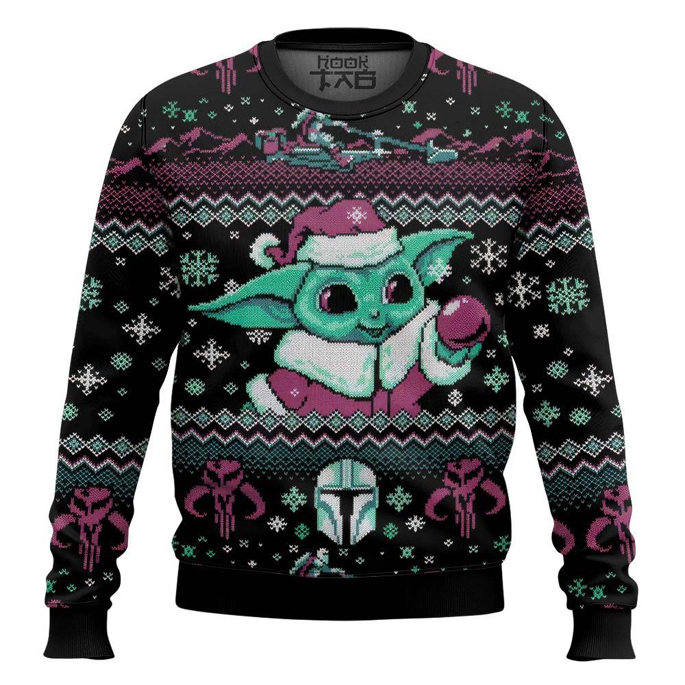 Hooktab Santa Baby Yoda Star Wars Ugly Christmas Sweater Hooktab Santa Baby Yoda Star Wars Ugly Christmas Sweater