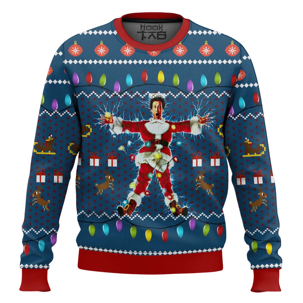 Hooktab Santa Clark Griswold National Lampoon's Vacation Ugly Christmas Sweater Hooktab Santa Clark Griswold National Lampoon's Vacation Ugly Christmas Sweater