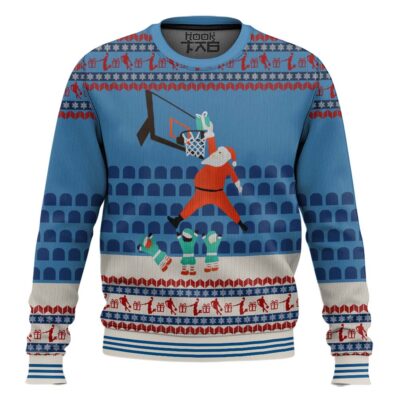 Santa Claus Dunking Ugly Christmas Sweater