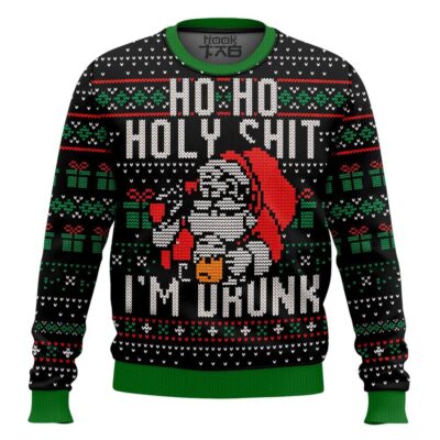 Santa Claus Ho Ho Holy Shit I'm Drunk Ugly Christmas Sweater