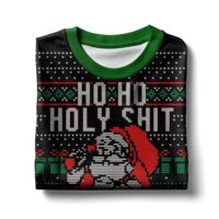 Hooktab Santa Claus Ho Ho Holy Shit I'm Drunk Ugly Christmas Sweater