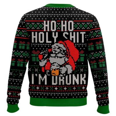 Hooktab Santa Claus Ho Ho Holy Shit I’m Drunk Ugly Christmas Sweater