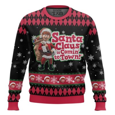 Santa Claus Is Coming To Town Ugly Christmas Sweater