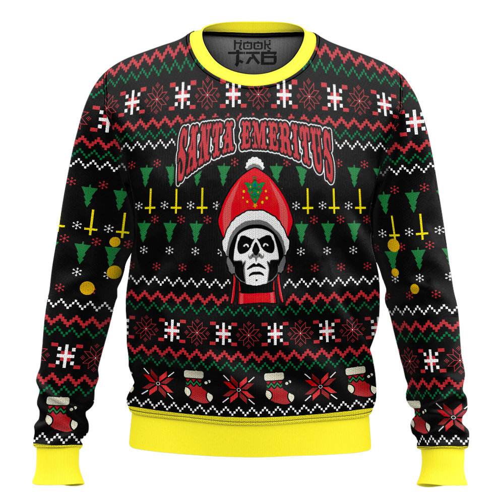 Hooktab Santa Emeritus Papa Emeritus Ghost Ugly Christmas Sweater Hooktab Santa Emeritus Papa Emeritus Ghost Ugly Christmas Sweater