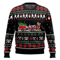 Hooktab Santa Firefighter Ugly Christmas Sweater