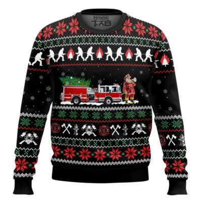 Santa Firefighter Ugly Christmas Sweater
