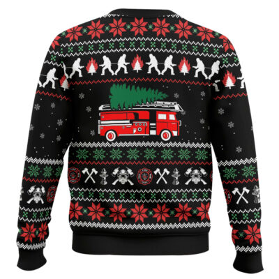 Hooktab Santa Firefighter Ugly Christmas Sweater