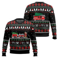 Hooktab Santa Firefighter Ugly Christmas Sweater
