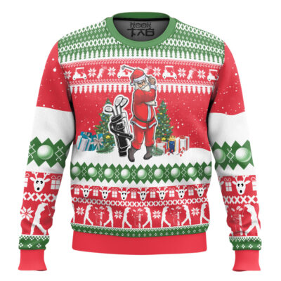 Santa Golf Swing Ugly Christmas Sweater