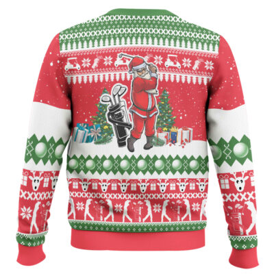 Hooktab Santa Golf Swing Ugly Christmas Sweater