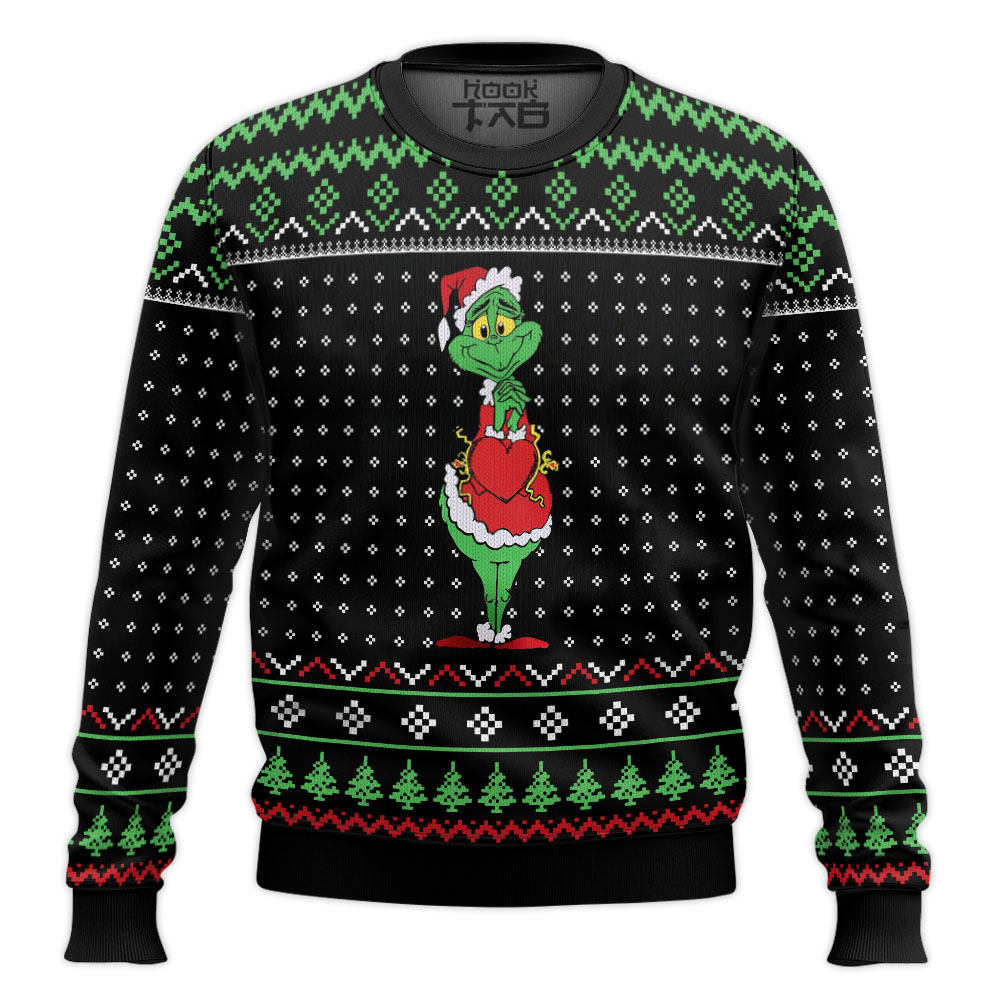 Hooktab Santa Grinch Ugly Christmas Sweater Hooktab Santa Grinch Ugly Christmas Sweater