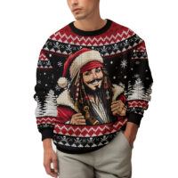 Hooktab Santa Jack Pirates Of The Caribbean Ugly Christmas Sweater