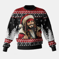 Hooktab Santa Jack Pirates Of The Caribbean Ugly Christmas Sweater