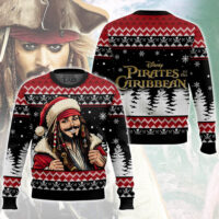 Hooktab Santa Jack Pirates Of The Caribbean Ugly Christmas Sweater