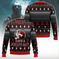 Hooktab Santa Jason Voorhees Have A Killer Day Ugly Christmas Sweater